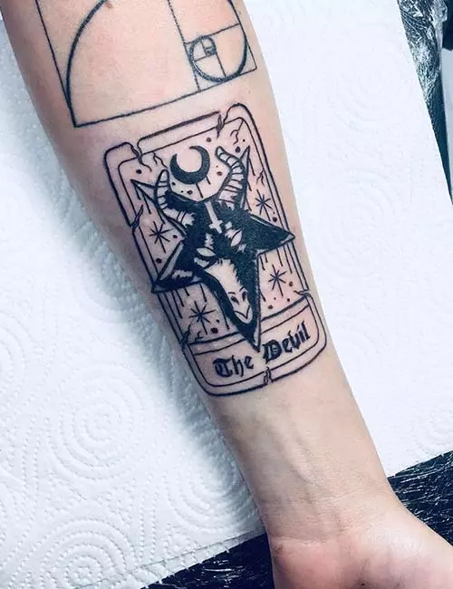 Demon card tattoo