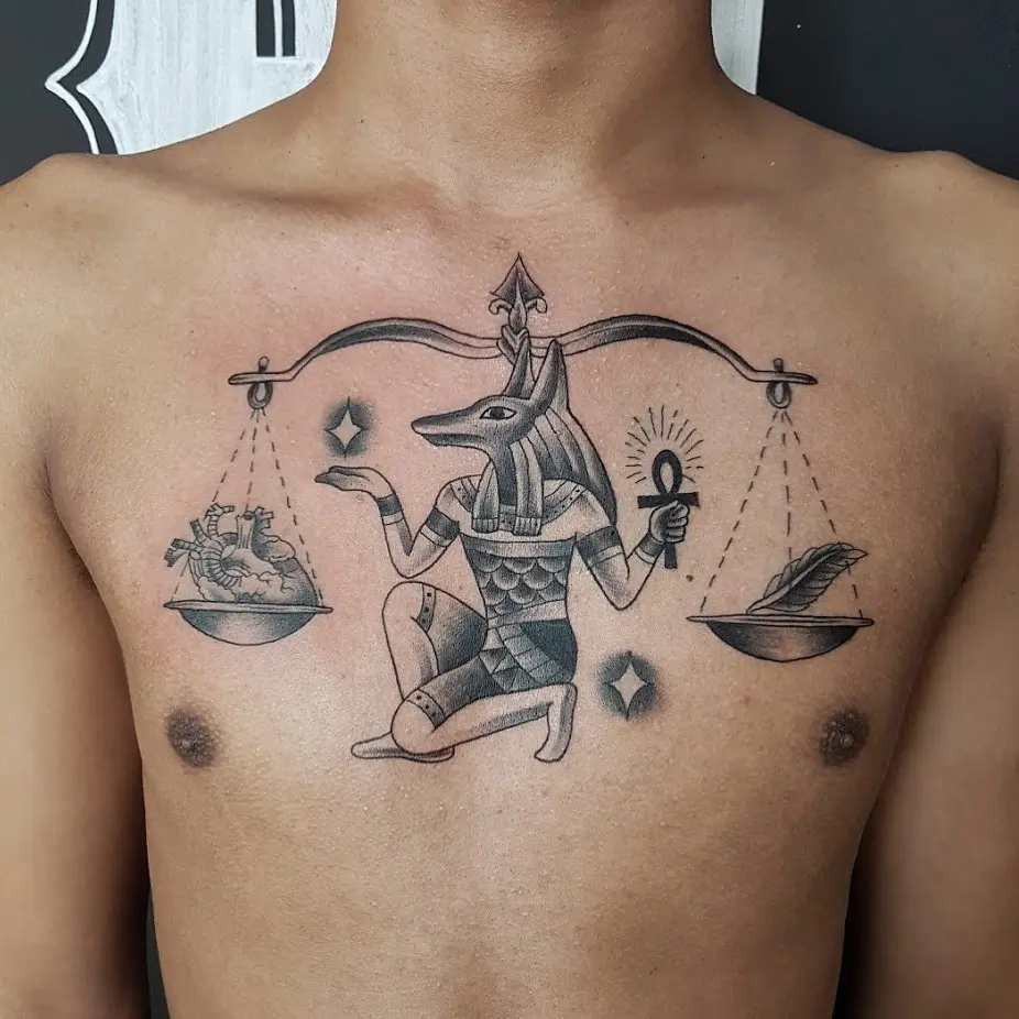 Anubis chest tattoo Anubis chest tattoo