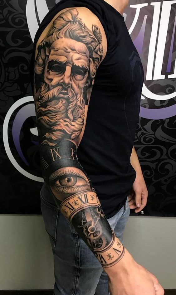 Poseidon Sleeve Tattoo