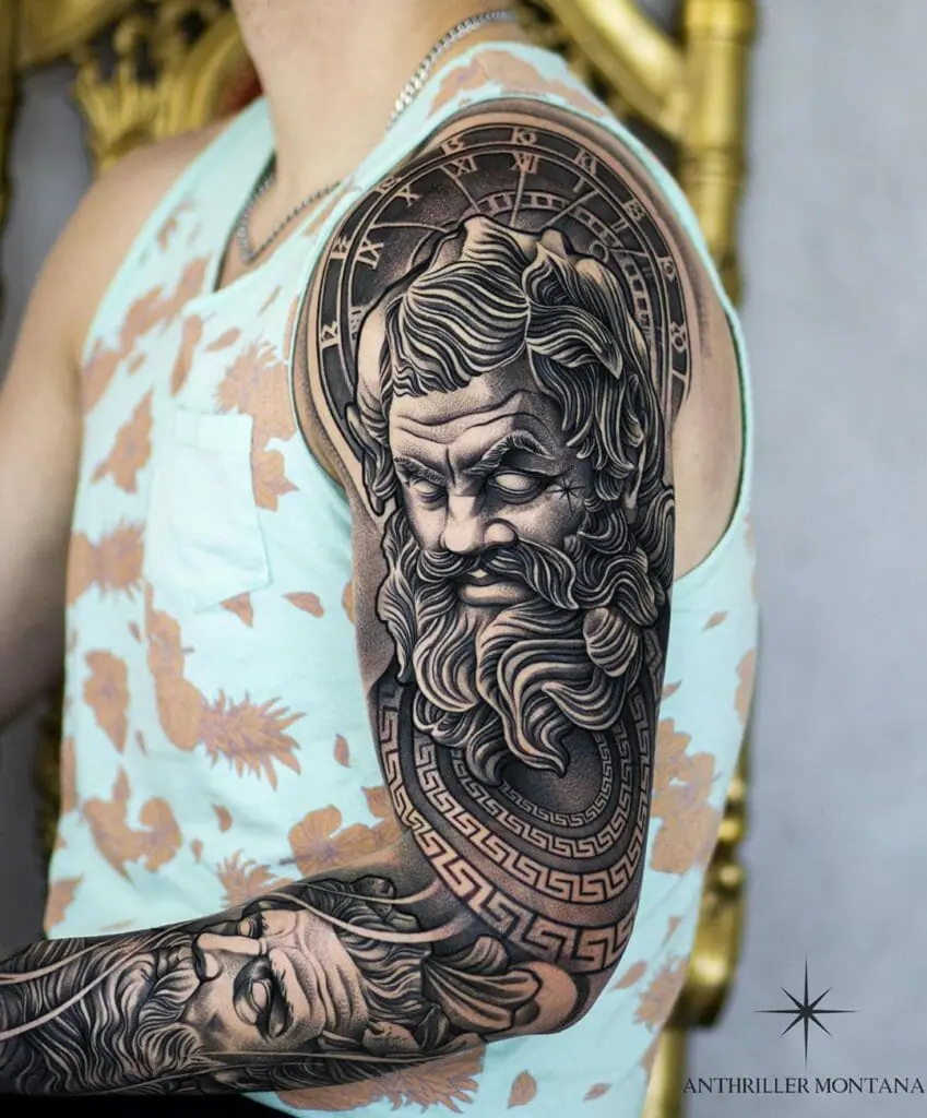 Poseidon tattoo sleeve