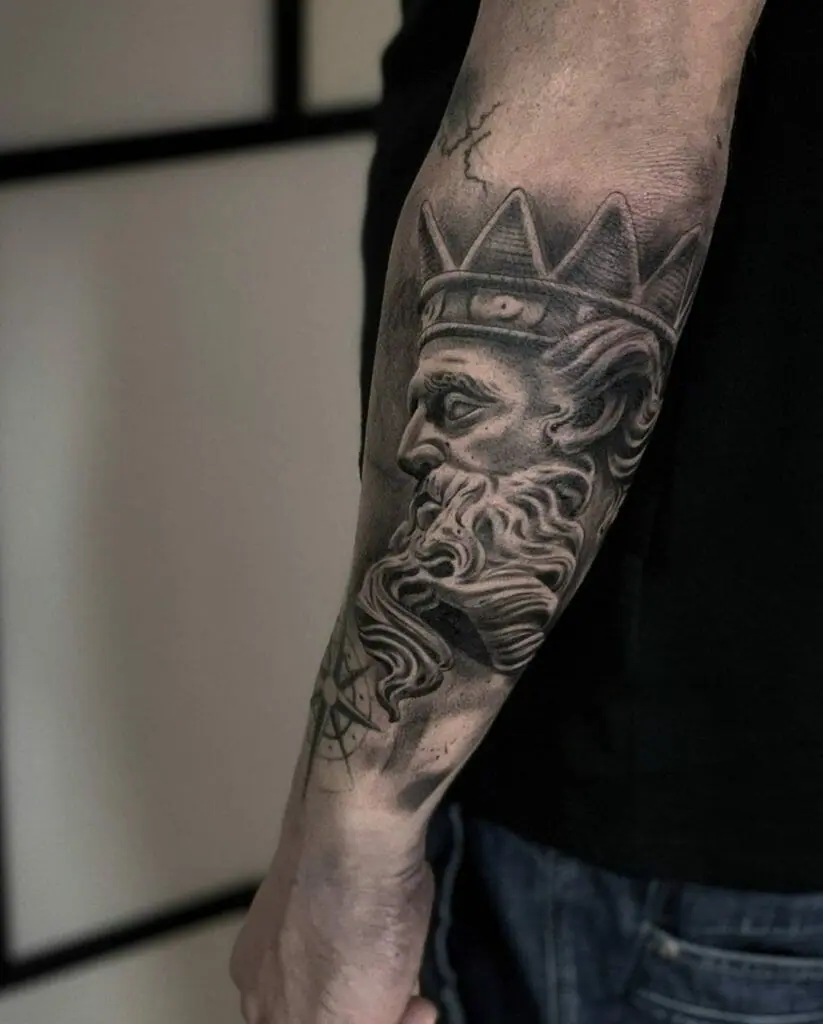 Poseidon tattoo on arm