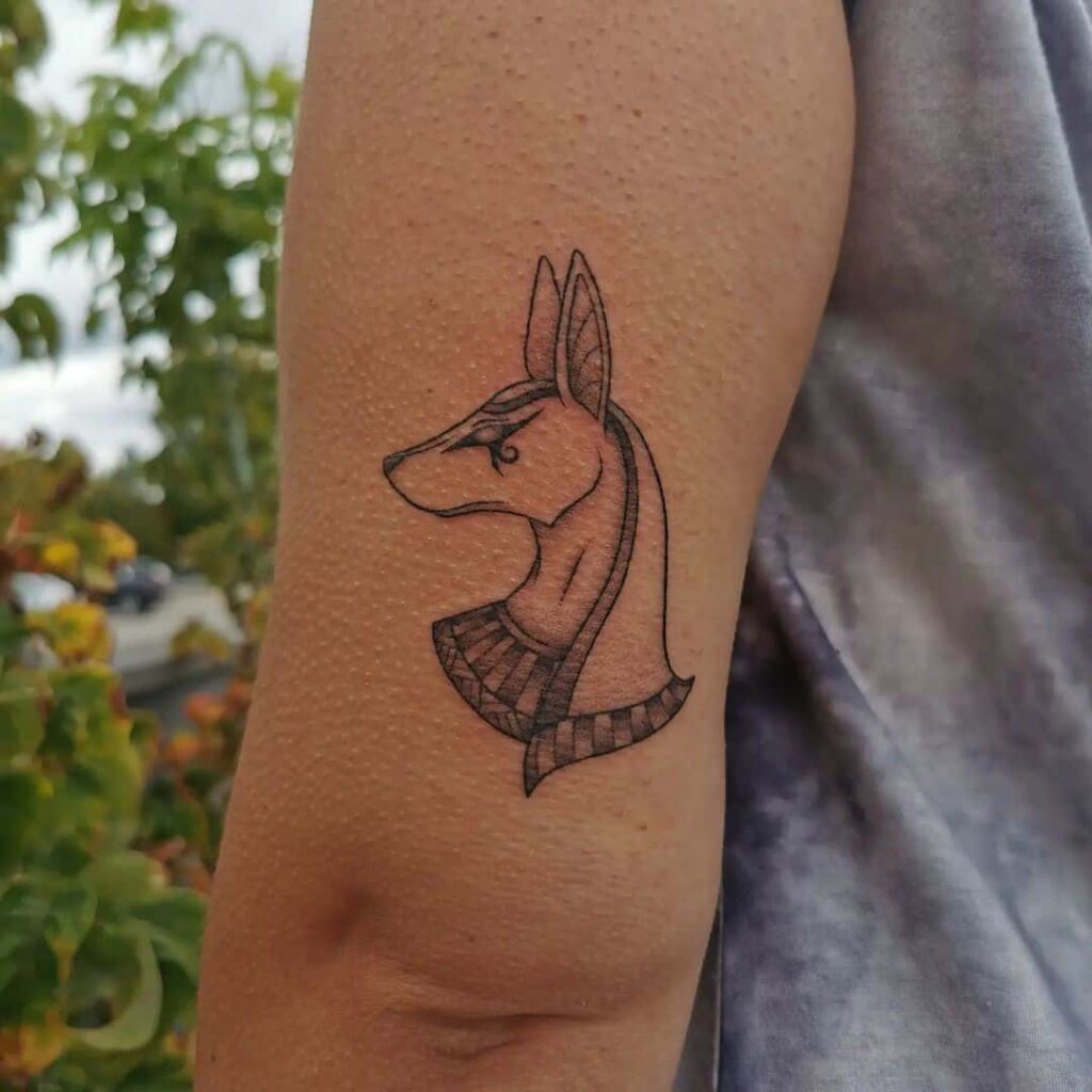 Anubis contour tattoo