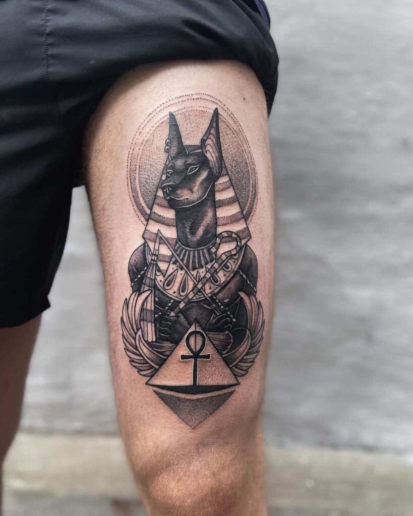 Anubis Tattoo Ideas Leg Tattoos