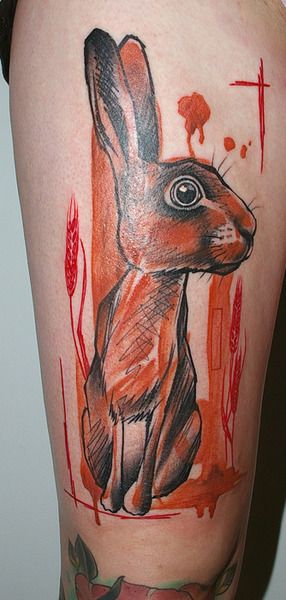 Tattoos in the Art Brut style