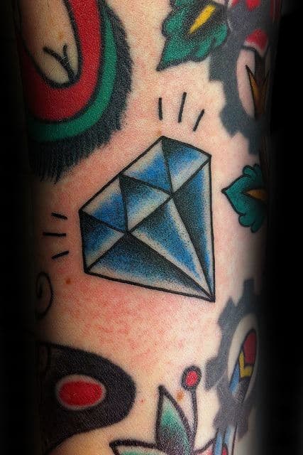 Diamond tattoo on hand