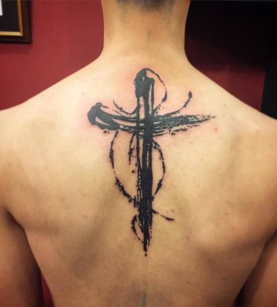 Tattoo of a cross on your back