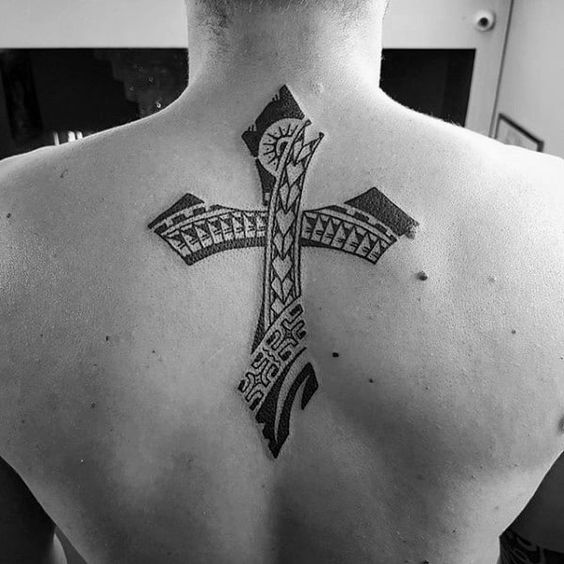 Tattoo of a cross on your back