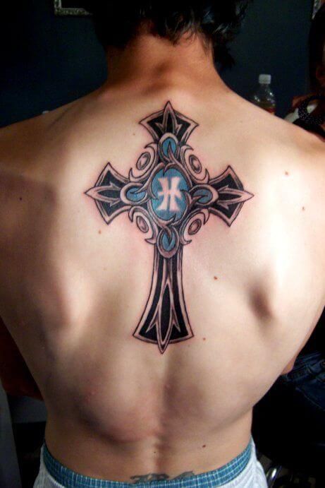 Tattoo of a cross on your back