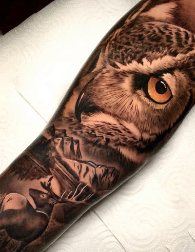 Realism style tattoo on the forearm