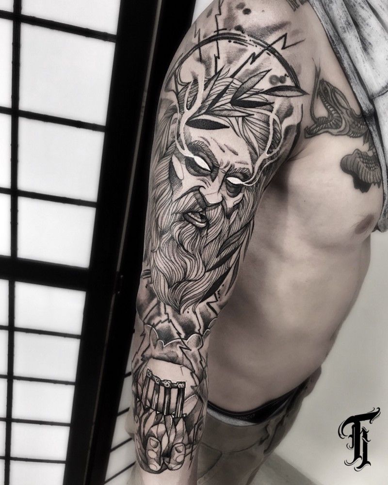 Tattoo Poseidon sleeve