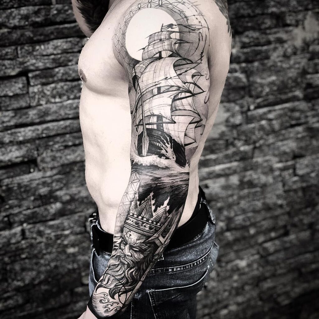 Tattoo Poseidon sleeve