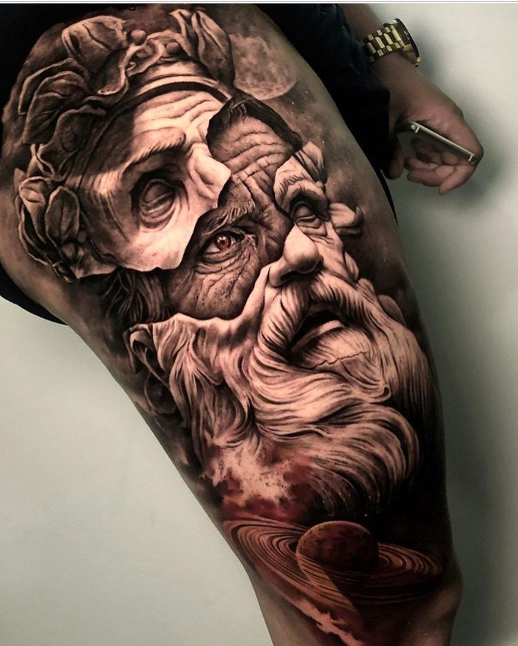 Tattoo of the god Poseidon