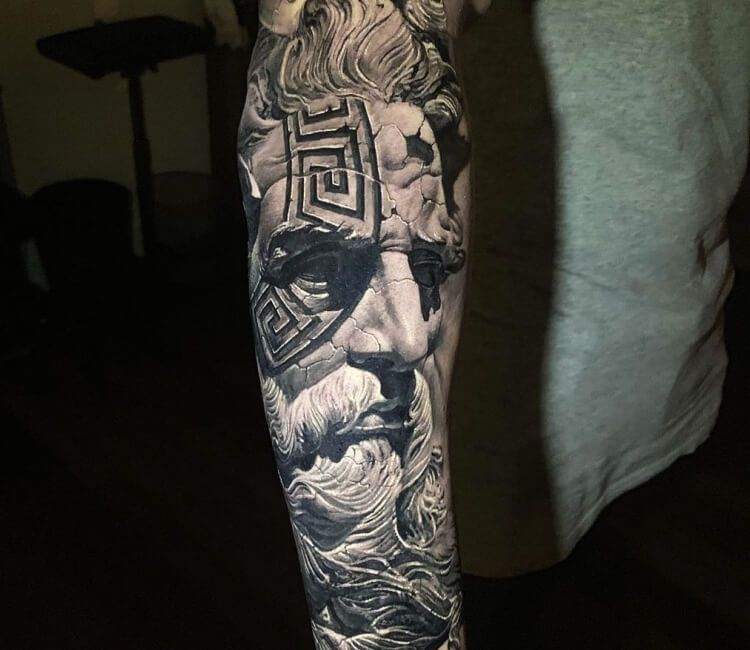 Poseidon tattoo sleeve