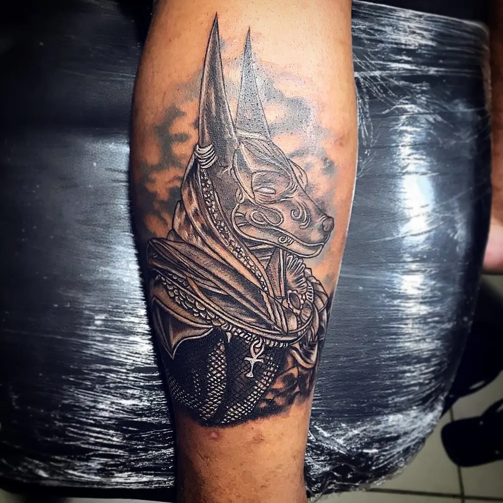 Meaning and variants of Anubis tattoo (15+ photos)