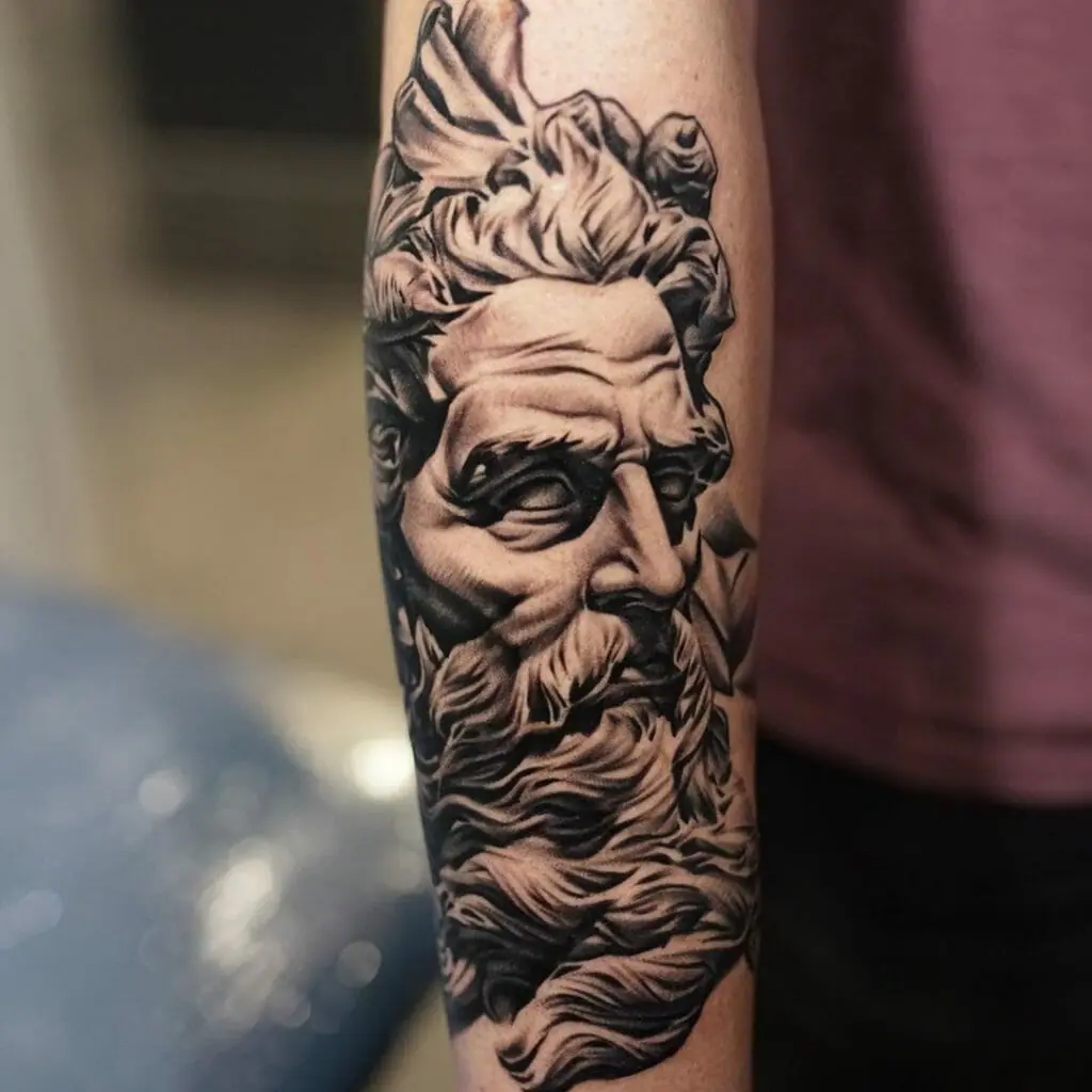 Poseidon tattoo on arm