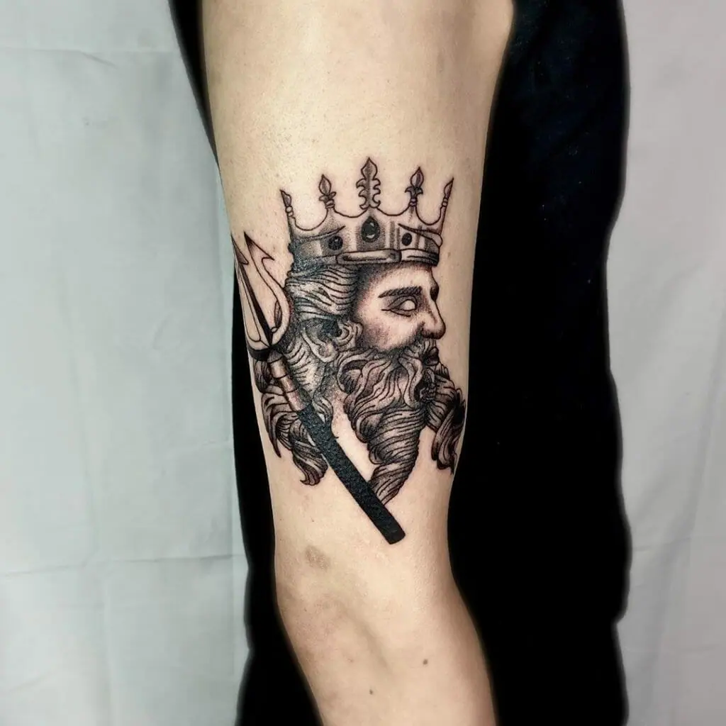 Poseidon tattoo on arm