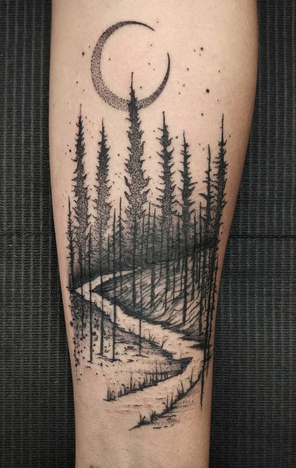 Tattoo of a forest on your hand