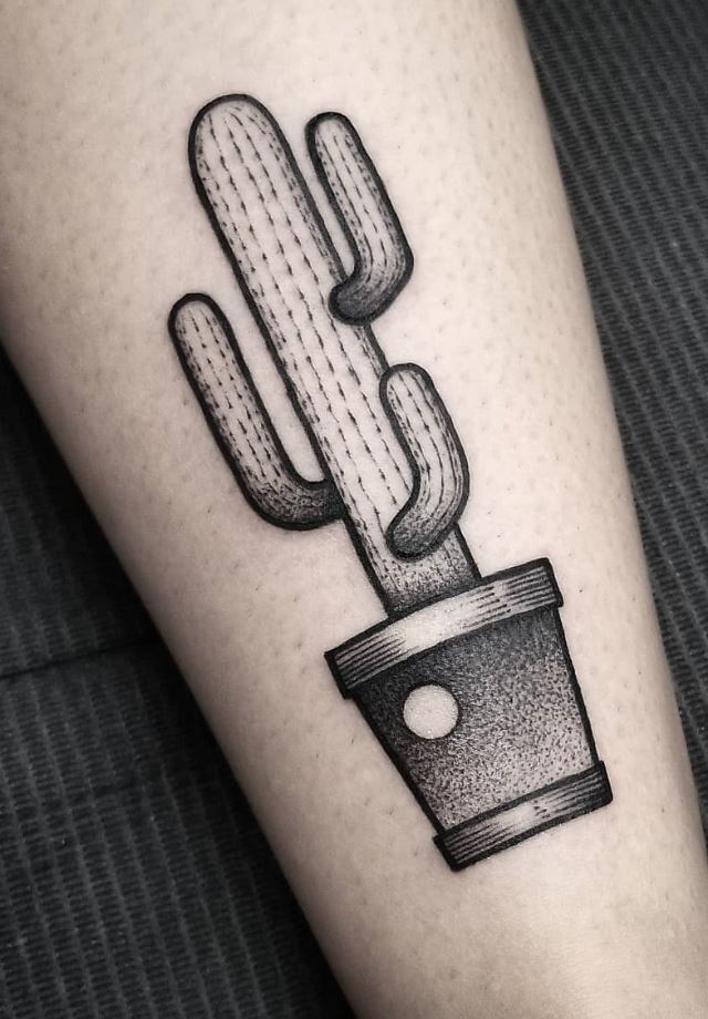 Tattoo of a cactus on your leg