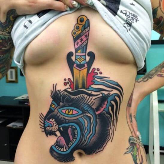 Unusual tattoos on the stomach for women