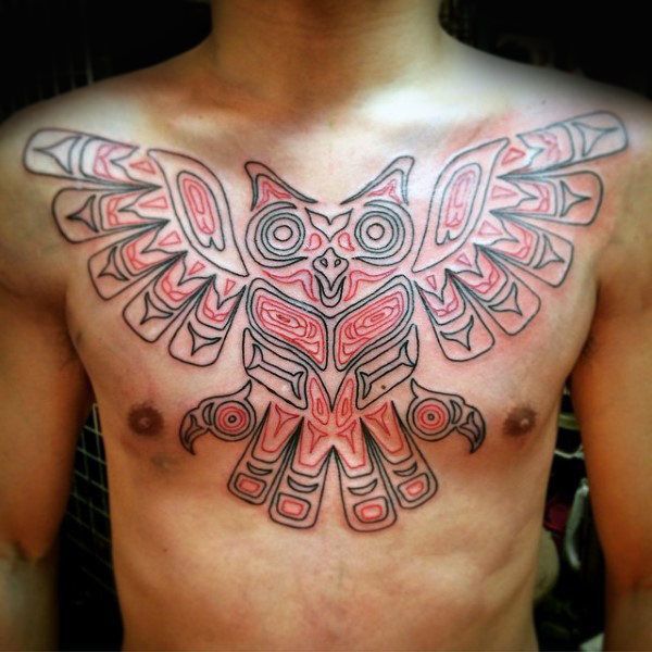 Hyde style tattoo on the chest