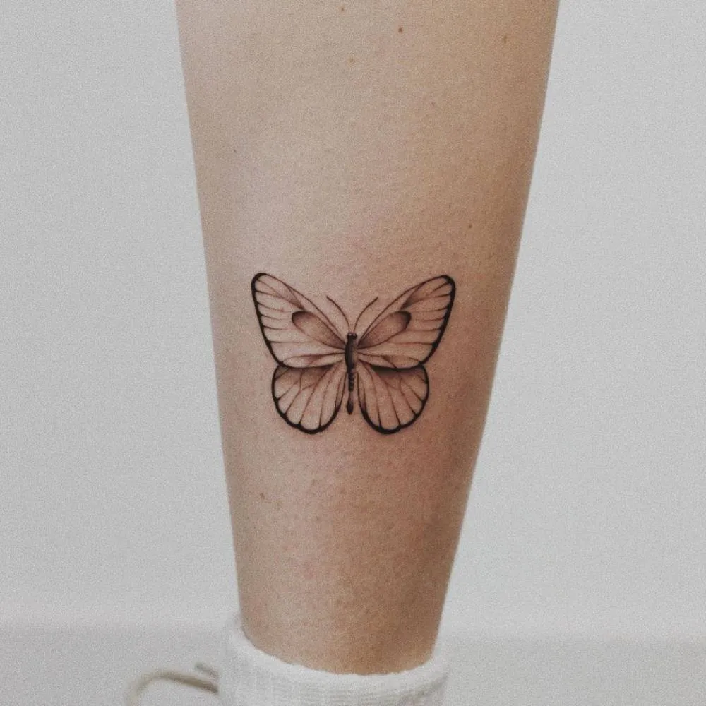 Butterfly tattoos on the shin