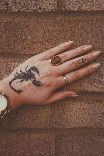 Scorpion tattoo on wrist