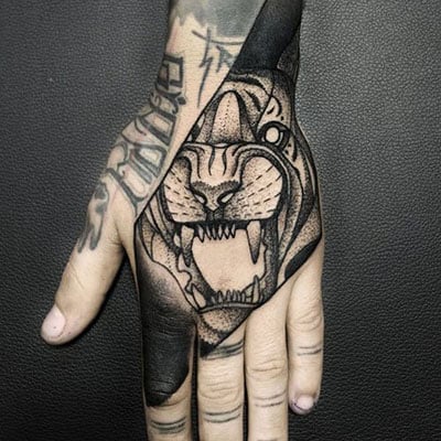 Tiger tattoo on wrist