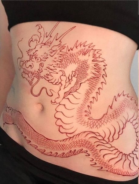 Cool tattoo on the belly