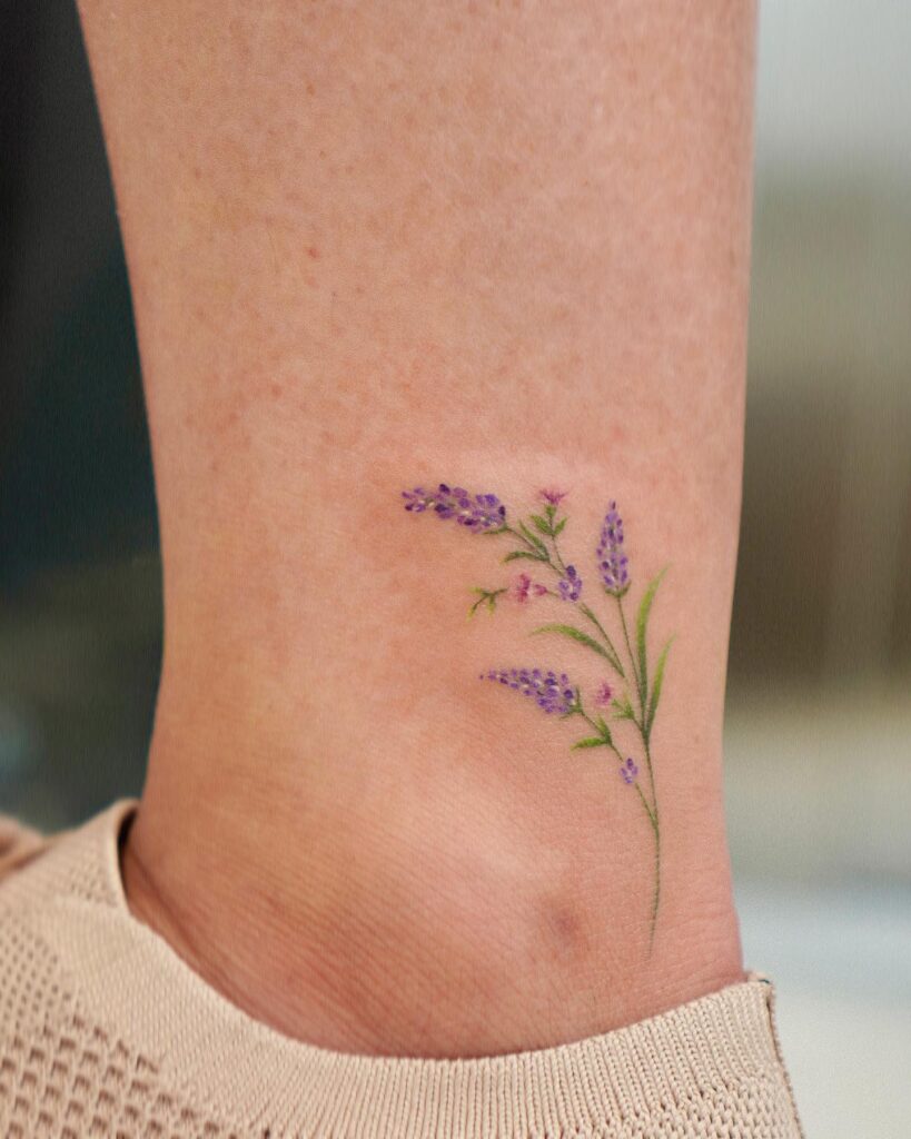 Flower tattoo on ankle