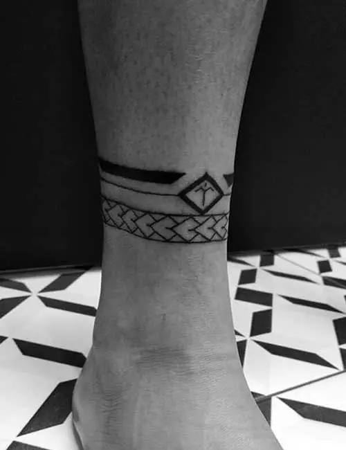 Tribal tattoo on the ankle