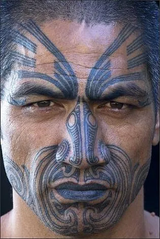 Maori tattoo on the face