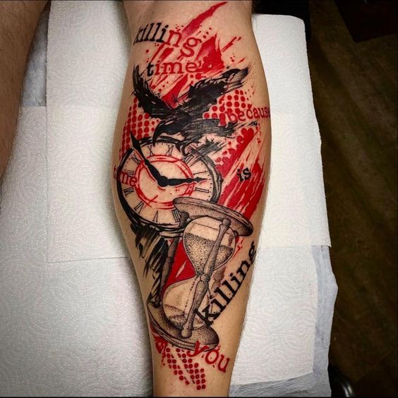 Hyde leg tattoo style