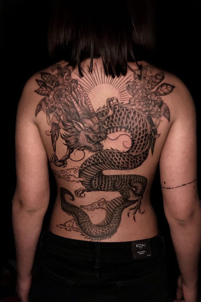 Dragon tattoo on your back