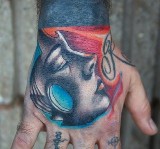 Tattoo on your fist in a graphic style