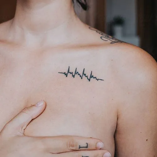 Minimalist tattoos on the clavicle