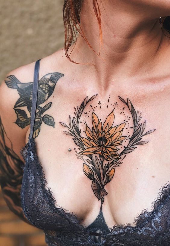 Tattoo on the chest for girls