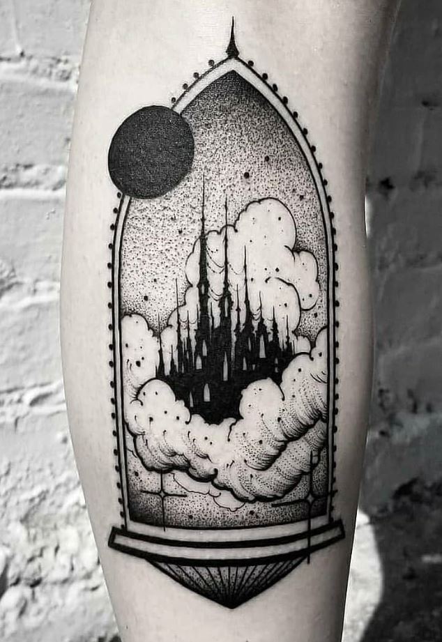 Black and gray tattoo on the forearm