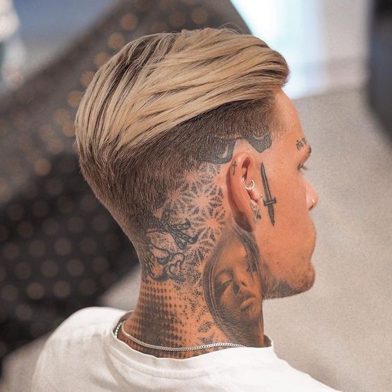 Tattoo on the back of the head for men