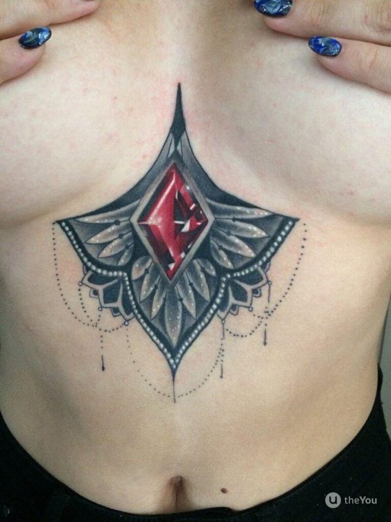 Intimacy tattoo on the chest