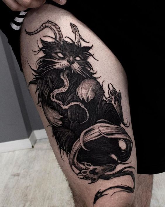 Tattoo on the hip in fantasy style