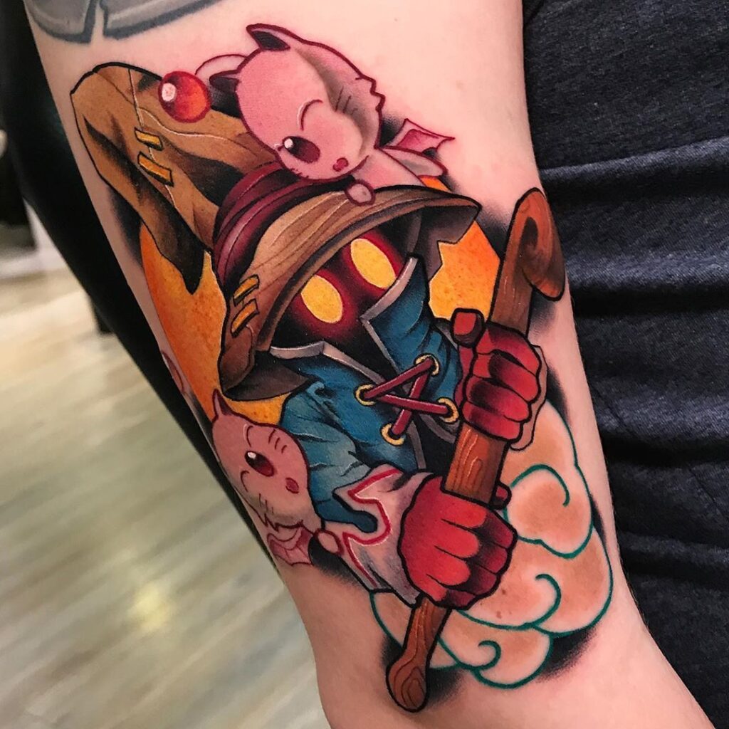 Tattoo on the arm in fantasy style