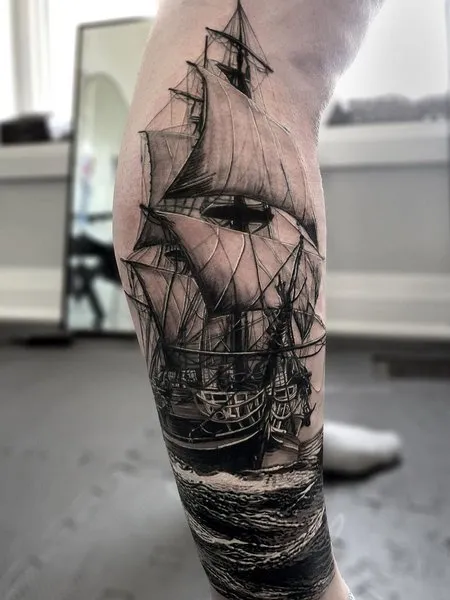 Tattoo on the foot of a ship