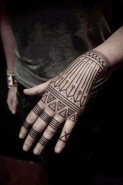 Tribal hand tattoo