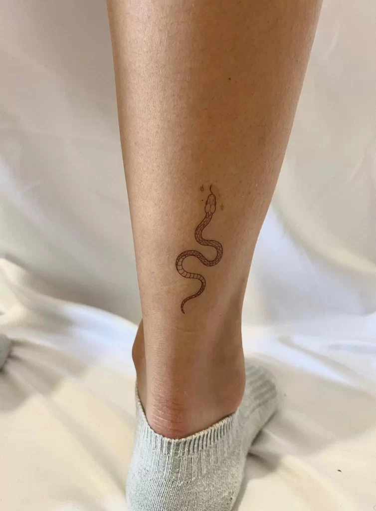 Snake tattoo on ankle