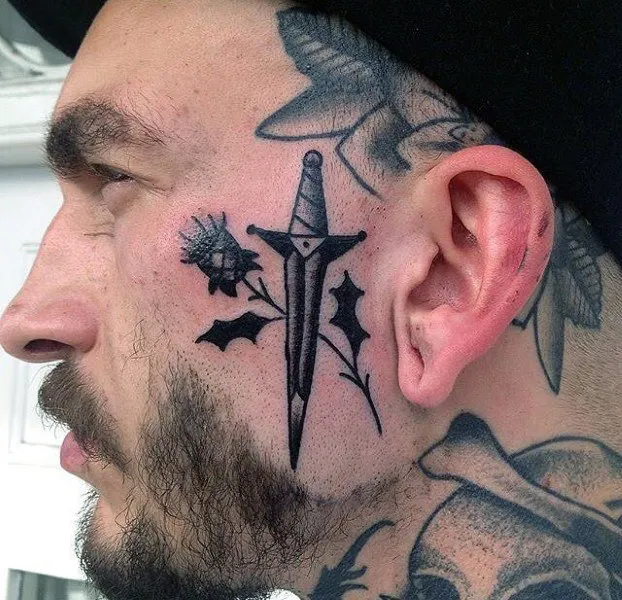 Facial tattoo ideas for men