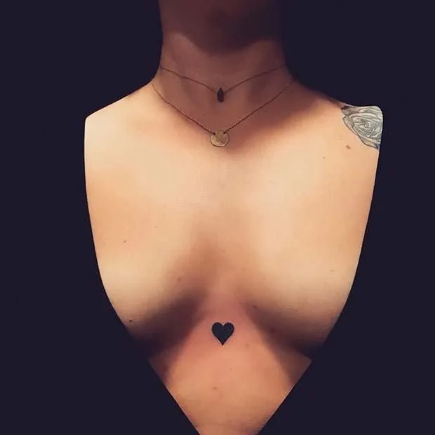 Heart tattoos on chest