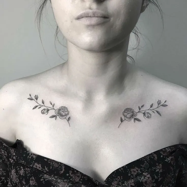 Tattoos on the collarbones