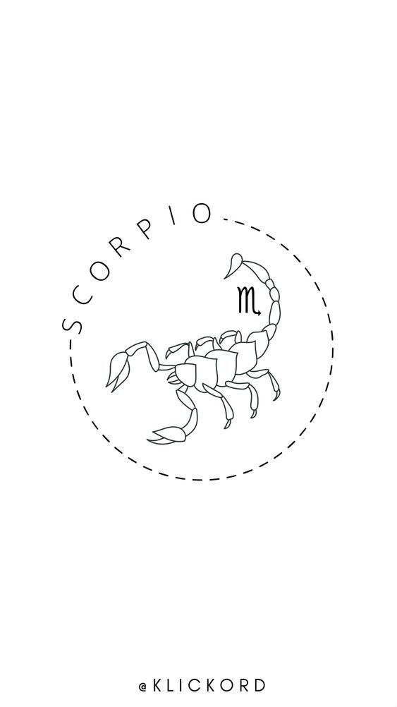 Sketch of the zodiac sign of Scorpio