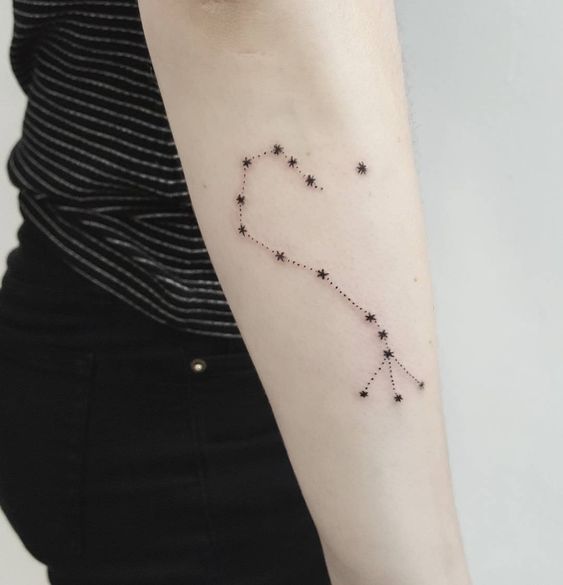 Tattoo the constellation of Scorpio on the arm