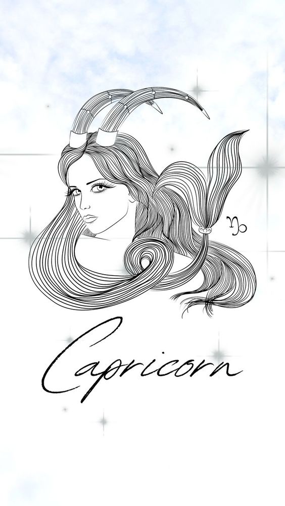 Capricorn tattoo sketch